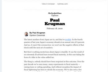 Newsletter von Paul Krugman