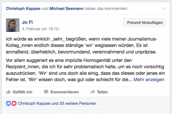 Facebook-Wortwechsel