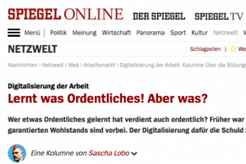 Sascha Lobo über Bildung im Spiegel