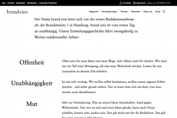 Das Credo der Zeitschrft