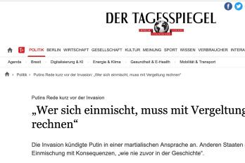 Putin warnt die Welt