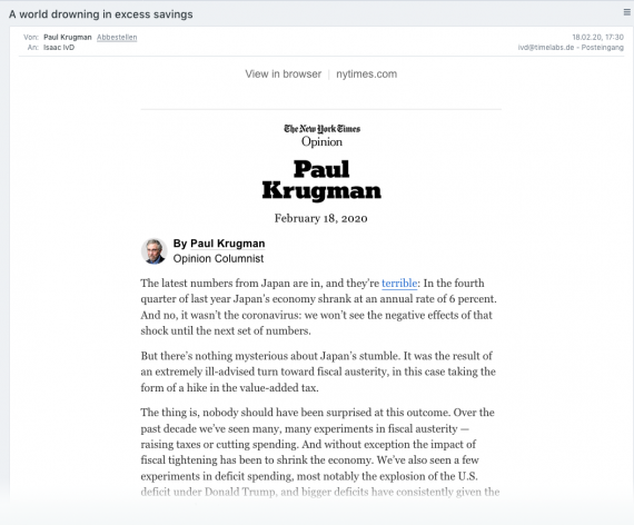 Newsletter von Paul Krugman